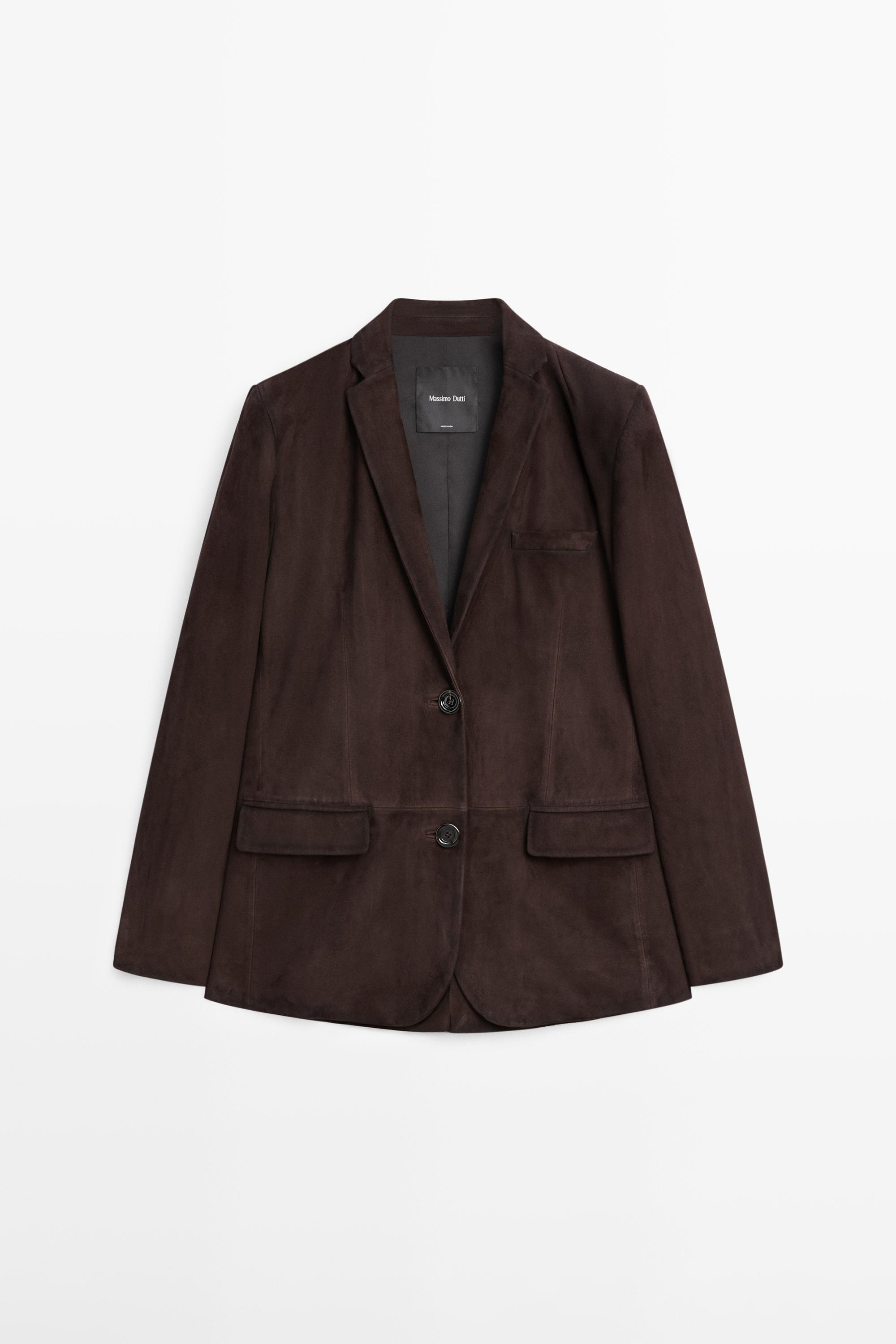 100% suede leather blazer